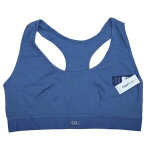 Gap Body Cotton Ribbed Stretch Racerback Pullover Comfort Bralette NWT Blue